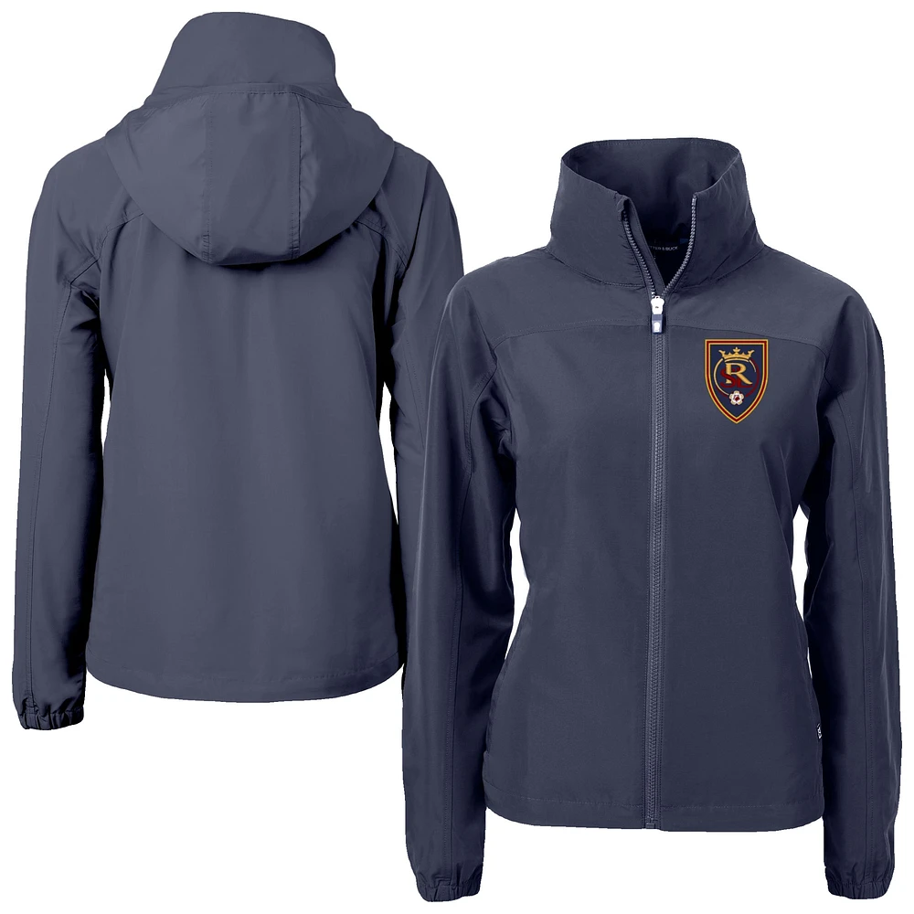 Women's Cutter & Buck Navy Real Salt Lake Charter Eco Recycled Full-Zip Jacket
