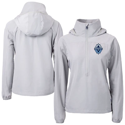 Women's Cutter & Buck Gray Vancouver Whitecaps FC Charter Eco Recycled Full-Zip Anorak Jacket