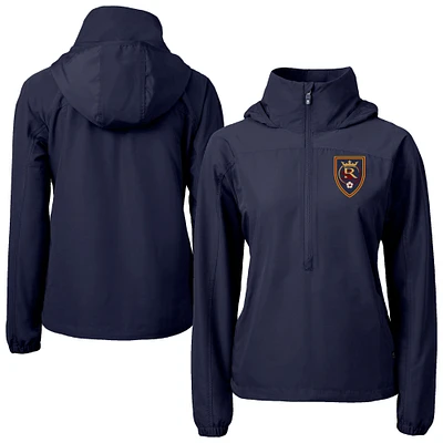 Women's Cutter & Buck Navy Real Salt Lake Charter Eco Recycled Full-Zip Anorak Jacket