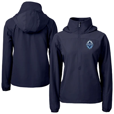 Women's Cutter & Buck Navy Vancouver Whitecaps FC Charter Eco Recycled Full-Zip Anorak Jacket