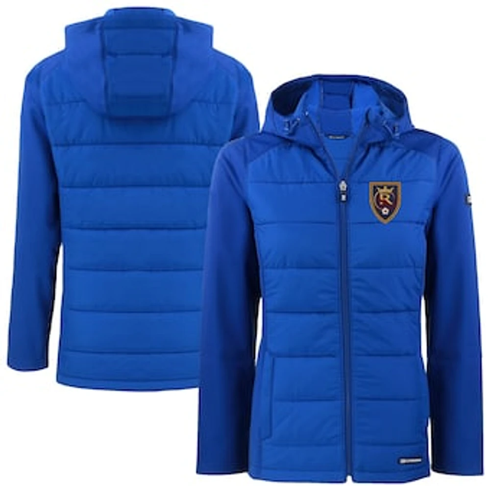 Women's Cutter & Buck Real Salt Lake Evoke Hybrid Eco Softshell Recycled Full Zip Hooded Jacket
