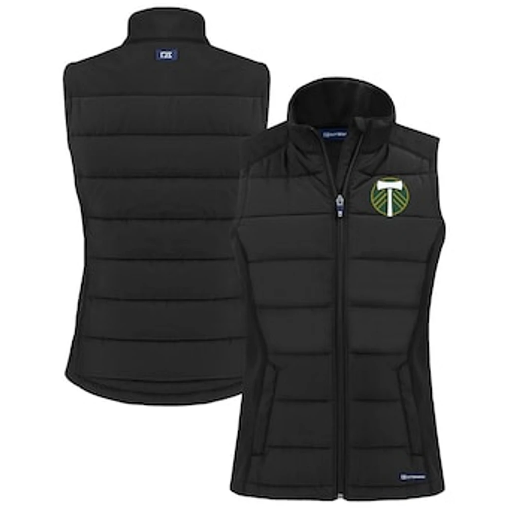 Women's Cutter & Buck Portland Timbers Evoke Hybrid Eco Softshell Recycled Full-Zip Vest