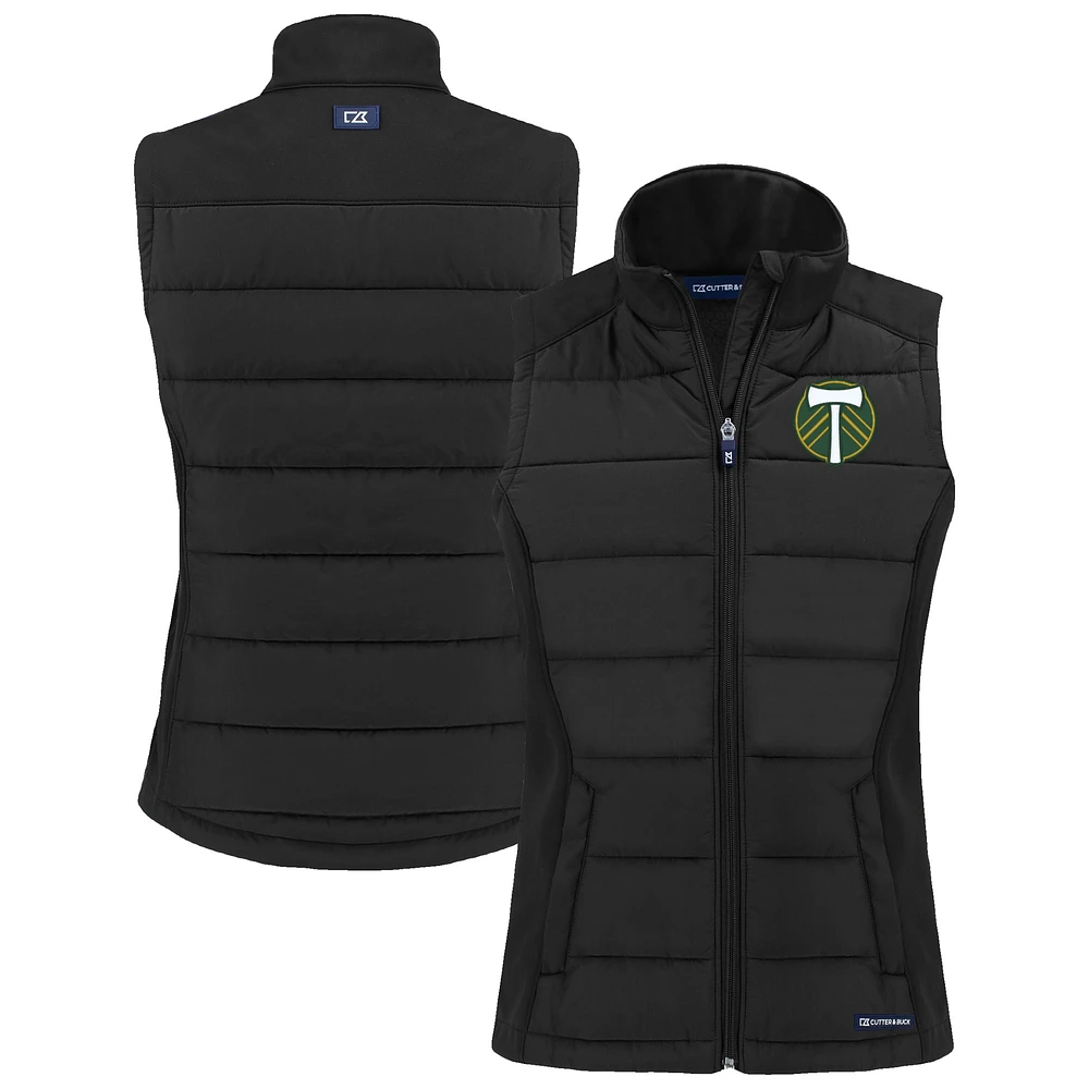 Women's Cutter & Buck Portland Timbers Evoke Hybrid Eco Softshell Recycled Full-Zip Vest
