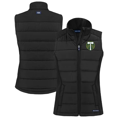 Women's Cutter & Buck Portland Timbers Evoke Hybrid Eco Softshell Recycled Full-Zip Vest