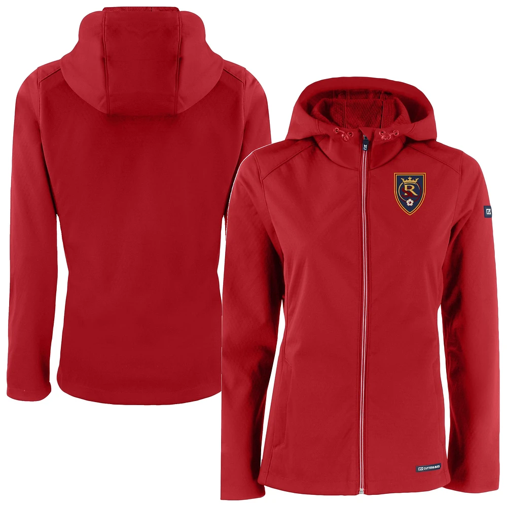 Women's Cutter & Buck Red Real Salt Lake Evoke Eco Softshell Recycled Full-Zip Jacket