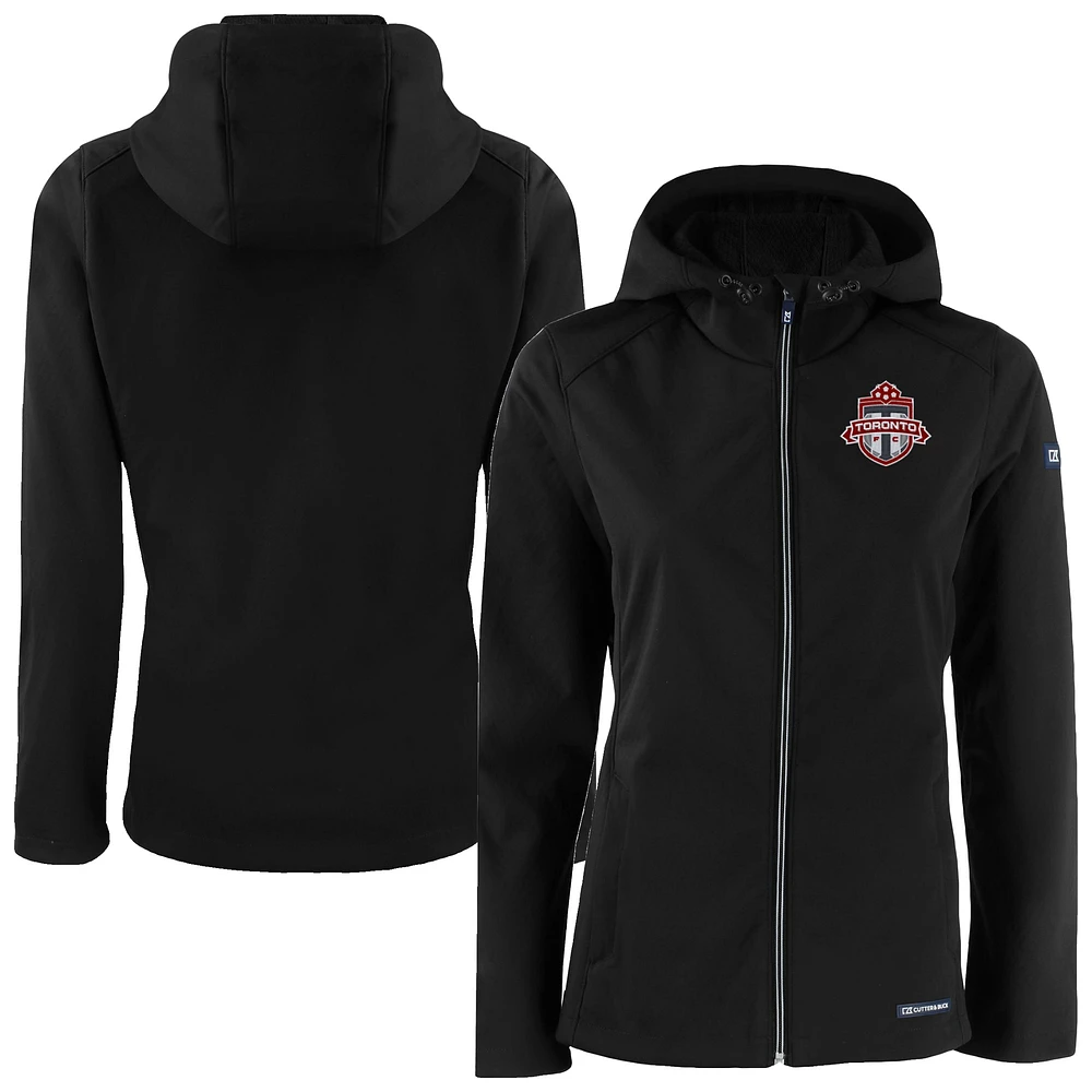 Women's Cutter & Buck Black Toronto FC Evoke Eco Softshell Recycled Full-Zip Jacket
