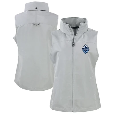 Women's Cutter & Buck Gray Vancouver Whitecaps FC Charter Eco Recycled Full-Zip Vest