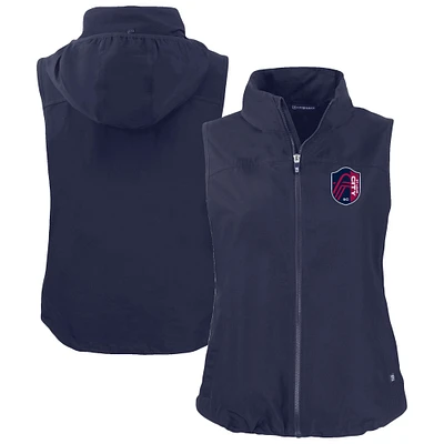Women's Cutter & Buck Navy St. Louis City SC Charter Eco Recycled Full-Zip Vest