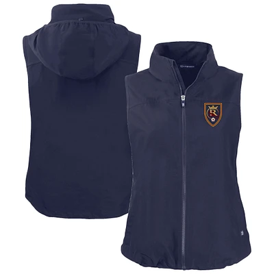 Women's Cutter & Buck Navy Real Salt Lake Charter Eco Recycled Full-Zip Vest