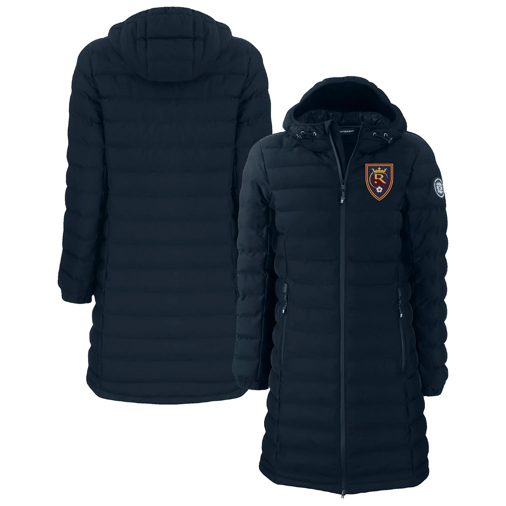 Women's Cutter & Buck Navy Real Salt Lake Mission Ridge Repreve Eco Insulated Long Full-Zip Puffer Jacket