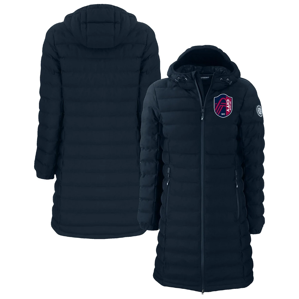 Women's Cutter & Buck Navy St. Louis City SC Mission Ridge Repreve Eco Insulated Long Full-Zip Puffer Jacket