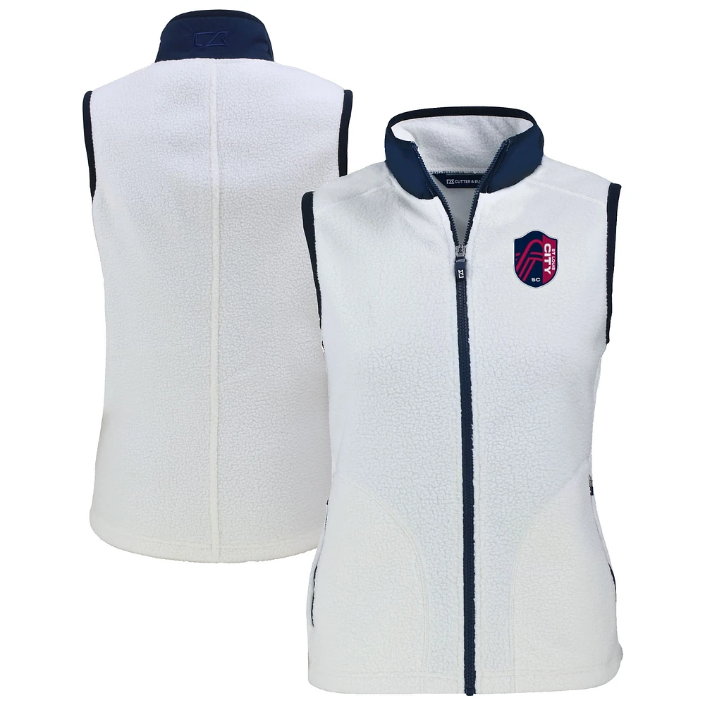 Women's Cutter & Buck White St. Louis City SC Cascade Eco Fleece Vest