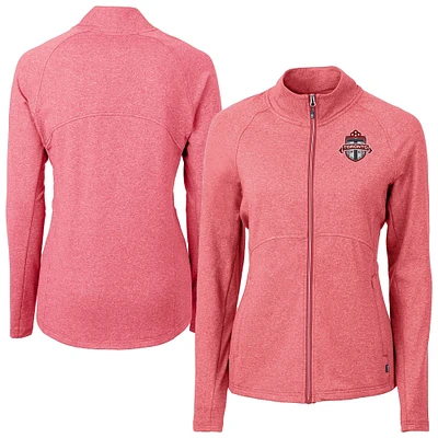 Women's Cutter & Buck Heather Toronto FC Adapt Eco Knit Hybrid Recycled Raglan Full-Zip Jacket
