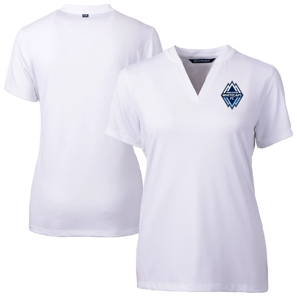 Women's Cutter & Buck White Vancouver Whitecaps FC Forge Heather Stretch Blade Top