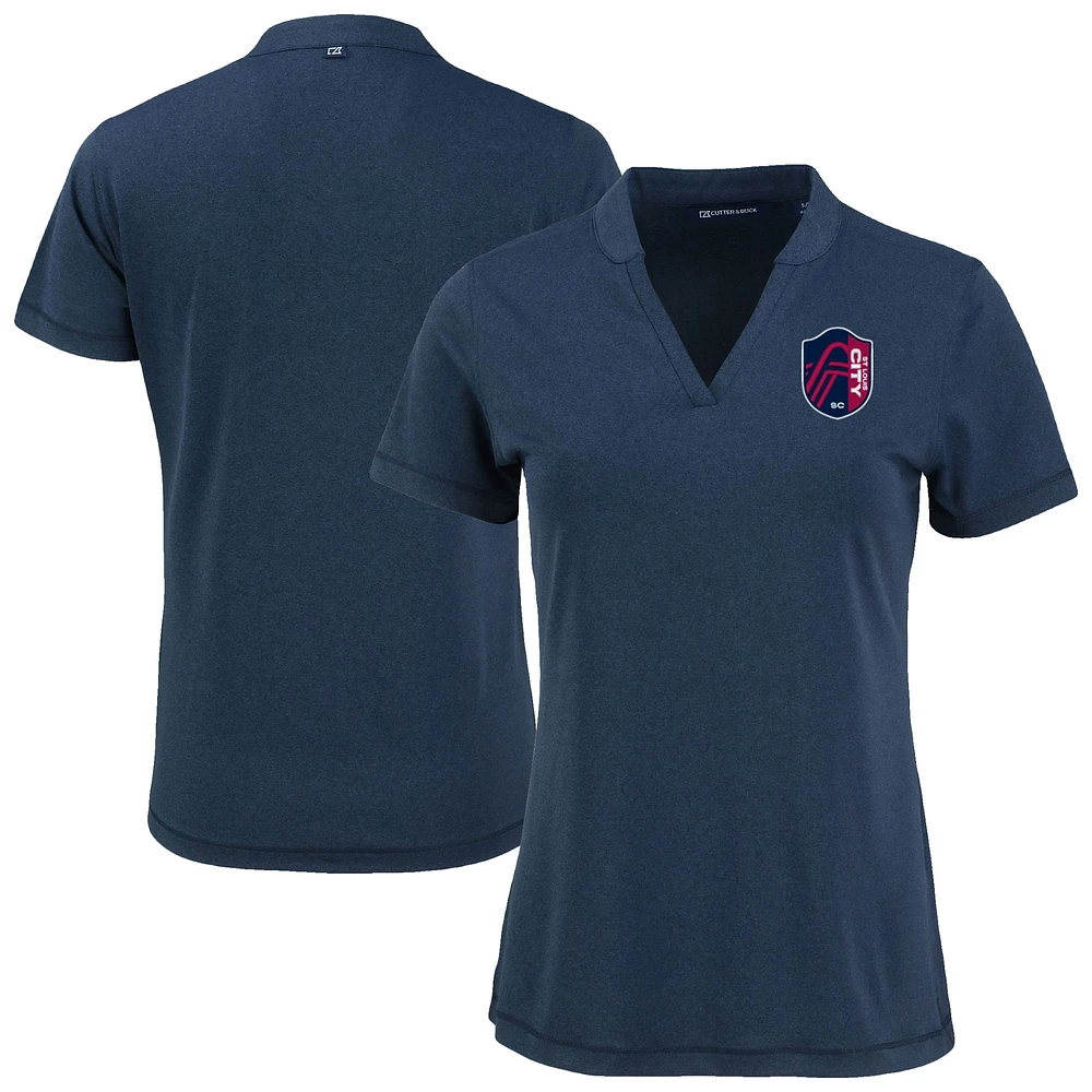 Women's Cutter & Buck Heather Navy St. Louis City SC Forge Stretch Blade Top