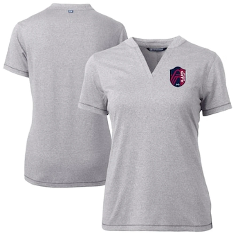 Women's Cutter & Buck Heather Gray St. Louis City SC Forge Stretch Blade Top