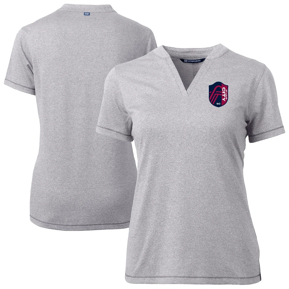 Women's Cutter & Buck Heather Gray St. Louis City SC Forge Stretch Blade Top