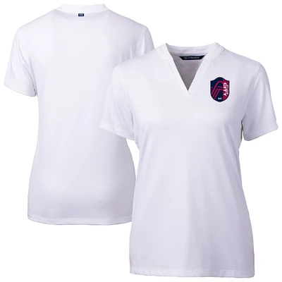 Women's Cutter & Buck White St. Louis City SC Forge Heather Stretch Blade Top