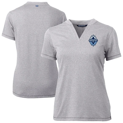Women's Cutter & Buck Heather Gray Vancouver Whitecaps FC Forge Stretch Blade Top