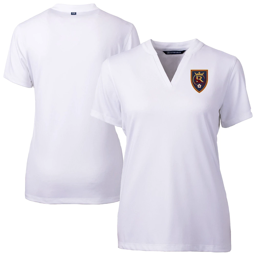 Women's Cutter & Buck White Real Salt Lake Forge Heather Stretch Blade Top
