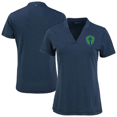 Women's Cutter & Buck Heather Navy Seattle Sounders FC Forge Stretch Blade Top