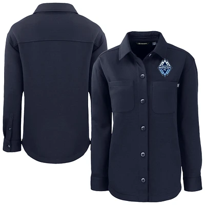 Women's Cutter & Buck Navy Vancouver Whitecaps FC Roam Eco Recycled Shirt Jacket