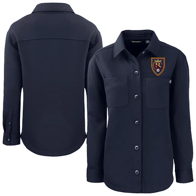 Women's Cutter & Buck Navy Real Salt Lake Roam Eco Recycled Shirt Jacket