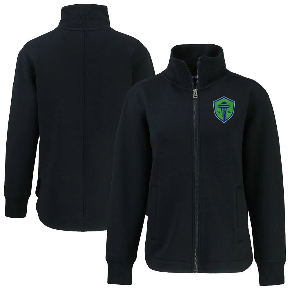 Women's Cutter & Buck Black Seattle Sounders FC Roam Eco Full-Zip Recycled Jacket