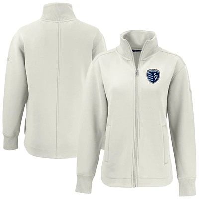 Women's Cutter & Buck Tan Sporting Kansas City Roam Eco Full-Zip Recycled Jacket