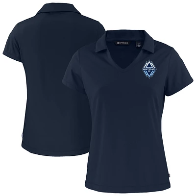 Women's Cutter & Buck Navy Vancouver Whitecaps FC Daybreak Eco Recycled V-Neck Polo