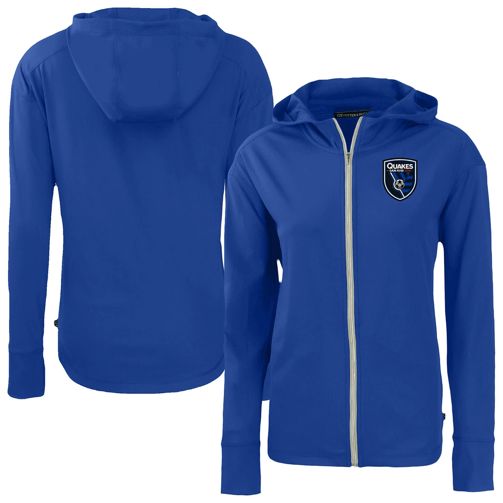 Women's Cutter & Buck San Jose Earthquakes Daybreak Eco Recycled Full-Zip Hoodie