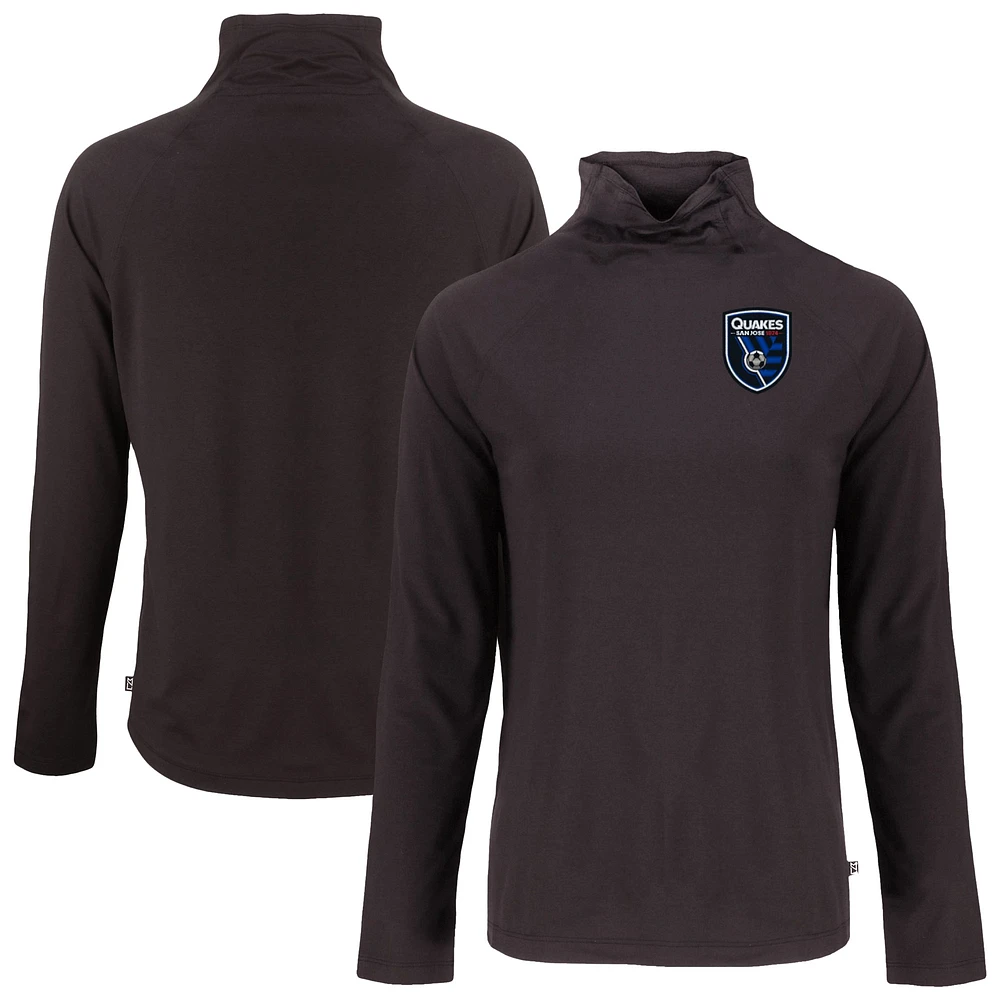 Women's Cutter & Buck San Jose Earthquakes Coastline Epic Comfort Eco Recycled Funnel-Neck Top