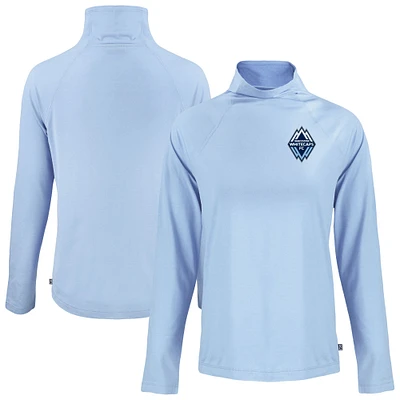 Women's Cutter & Buck Powder Blue Vancouver Whitecaps FC Coastline Epic Comfort Eco Recycled Funnel-Neck Top