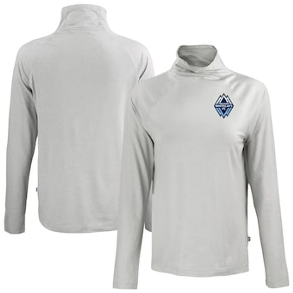 Women's Cutter & Buck Gray Vancouver Whitecaps FC Coastline Epic Comfort Eco Recycled Funnel-Neck Top