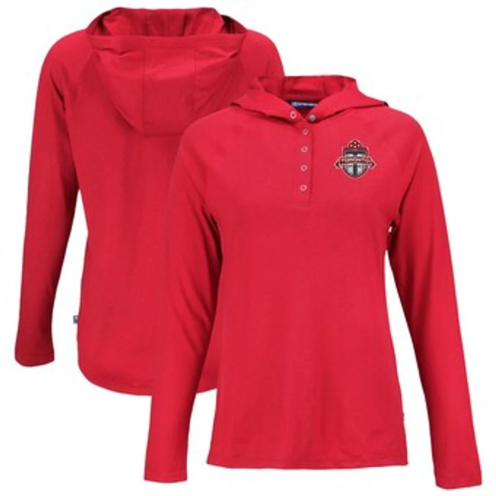 Women's Cutter & Buck Toronto FC Coastline Epic Comfort Eco Recycled Quarter-Snap Raglan Hoodie Top