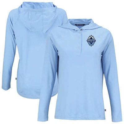 Women's Cutter & Buck Powder Blue Vancouver Whitecaps FC Coastline Epic Comfort Eco Recycled Quarter-Snap Raglan Hoodie Top