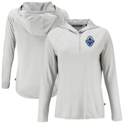 Women's Cutter & Buck Gray Vancouver Whitecaps FC Coastline Epic Comfort Eco Recycled Quarter-Snap Raglan Hoodie Top