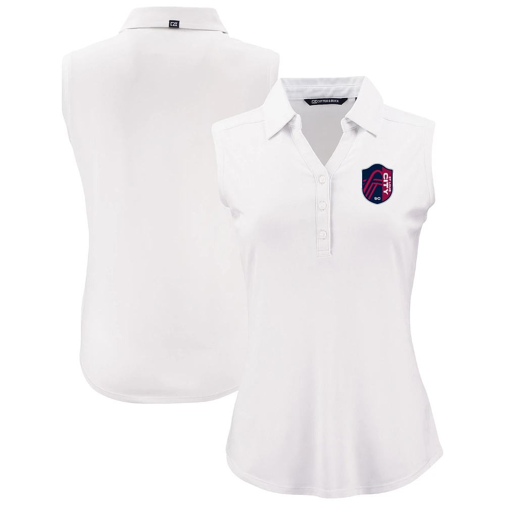 Women's Cutter & Buck White St. Louis City SC Forge Eco Stretch Recycled Sleeveless Polo