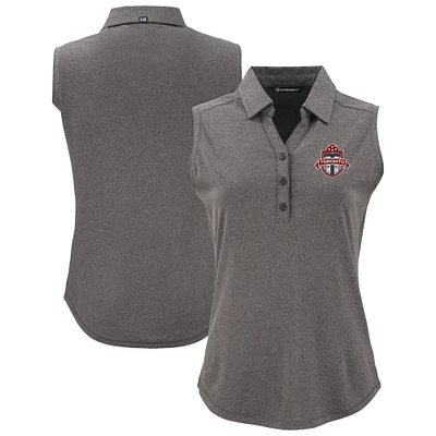 Women's Cutter & Buck Heather Black Toronto FC Forge Eco Stretch Recycled Sleeveless Polo