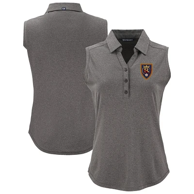 Women's Cutter & Buck Heather Black Real Salt Lake Forge Eco Stretch Recycled Sleeveless Polo