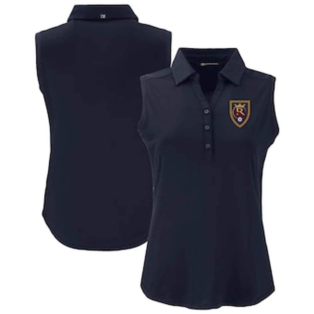 Women's Cutter & Buck Navy Real Salt Lake Forge Eco Stretch Recycled Sleeveless Polo