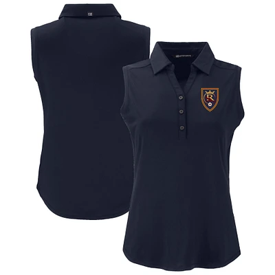 Women's Cutter & Buck Navy Real Salt Lake Forge Eco Stretch Recycled Sleeveless Polo