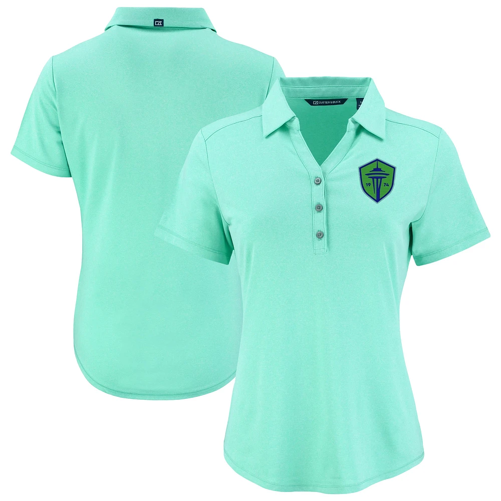 Women's Cutter & Buck Heather Mint Seattle Sounders FC Forge Eco Stretch Recycled Polo
