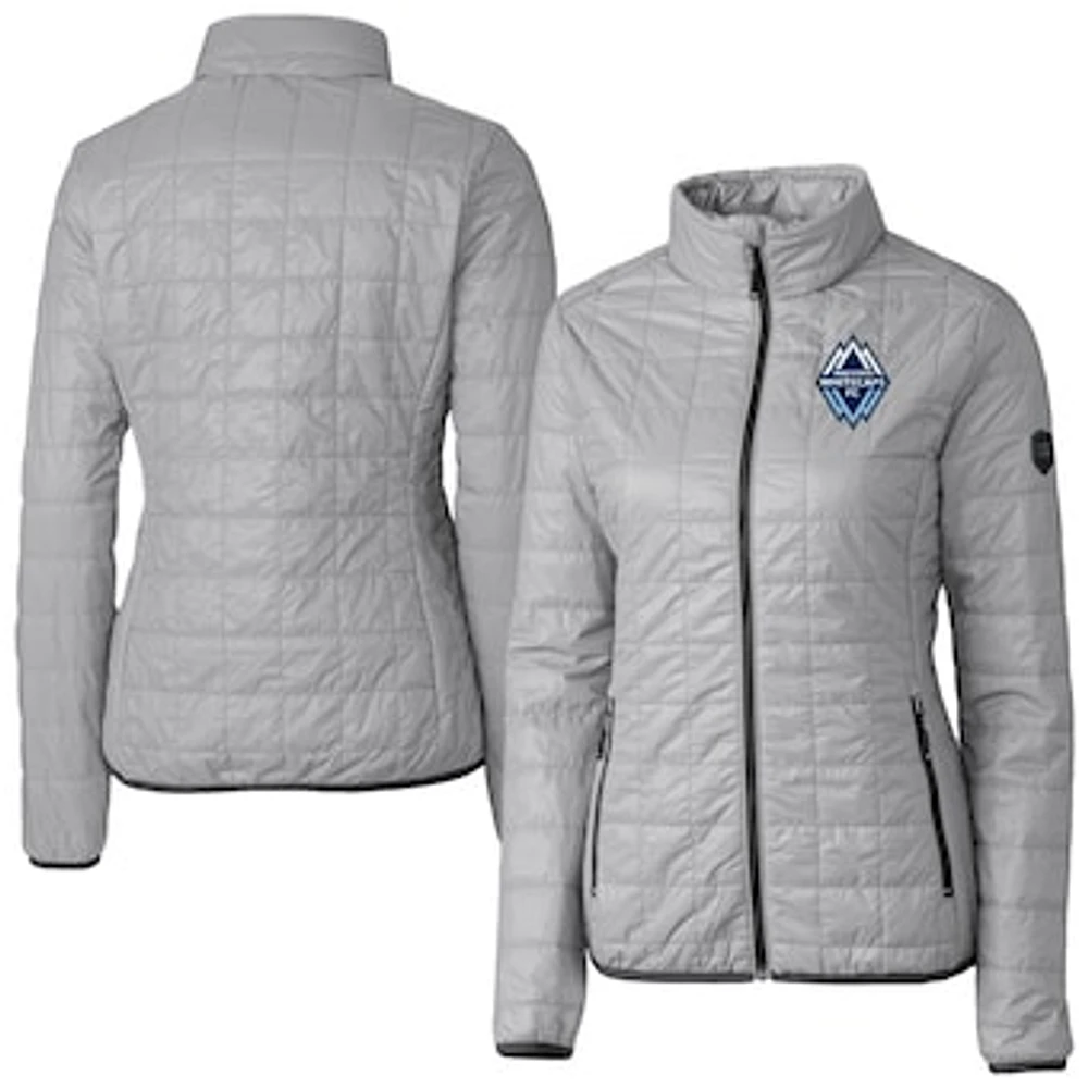 Women's Cutter & Buck Gray Vancouver Whitecaps FC Rainier PrimaLoft Eco Insulated Full-Zip Printed Puffer Jacket