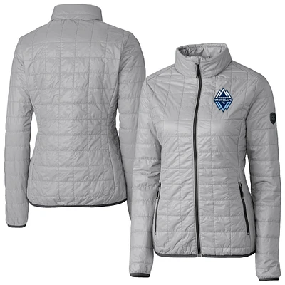 Women's Cutter & Buck Gray Vancouver Whitecaps FC Rainier PrimaLoft Eco Insulated Full-Zip Printed Puffer Jacket