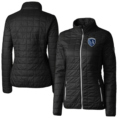 Women's Cutter & Buck Sporting Kansas City Rainier PrimaLoft Eco Insulated Full-Zip Printed Puffer Jacket