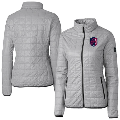 Women's Cutter & Buck Gray St. Louis City SC Rainier PrimaLoft Eco Insulated Full-Zip Printed Puffer Jacket