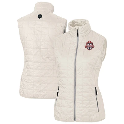 Women's Cutter & Buck Oatmeal Toronto FC Rainier PrimaLoft Eco Insulated Full-Zip Printed Puffer Vest