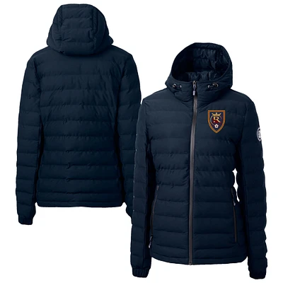 Women's Cutter & Buck Navy Real Salt Lake Mission Ridge Repreve Eco Insulated Hooded Puffer Jacket