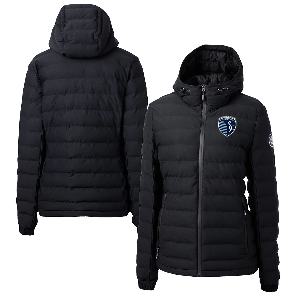 Women's Cutter & Buck Sporting Kansas City Mission Ridge Repreve Eco Insulated Hooded Puffer Jacket
